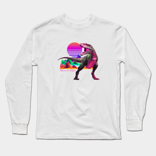 Tyrannosaurus Vaporwave Synthwave aesthetics - Synthwave T Rex